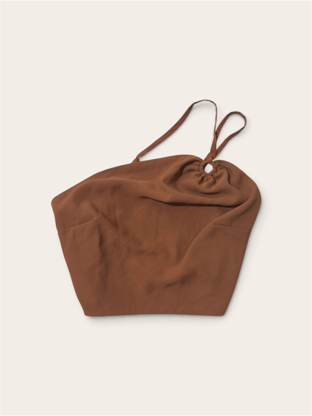 Brown One-Shoulder Top
